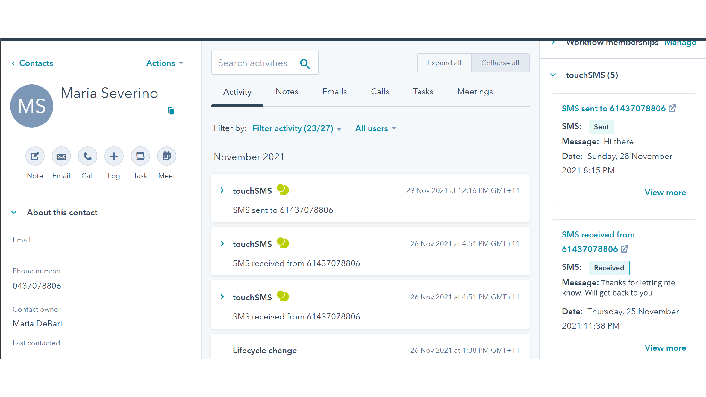 touchSMS HubSpot Integration Connect Them Today